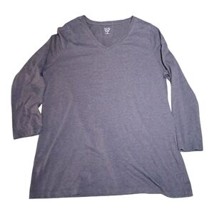 V-NECK Top Blouse 3/4 Length Sleeves Women's Kim Rogers Perfectly Soft XL